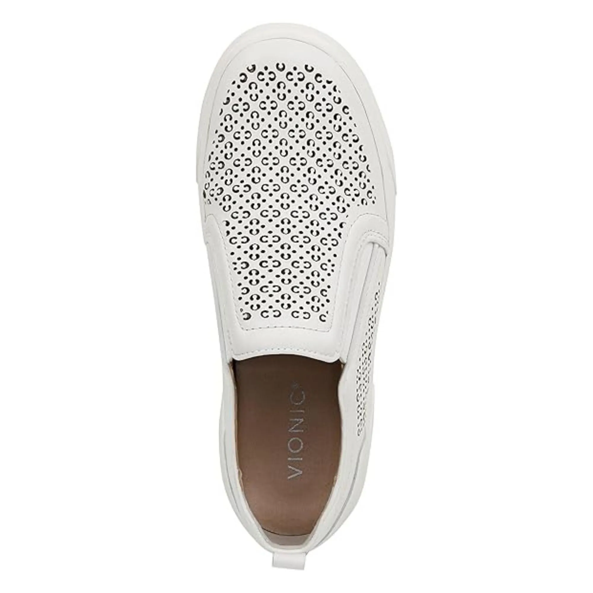 Vionic Women's Uptown Slip-ons Loafer Kimmie Perf White Leather