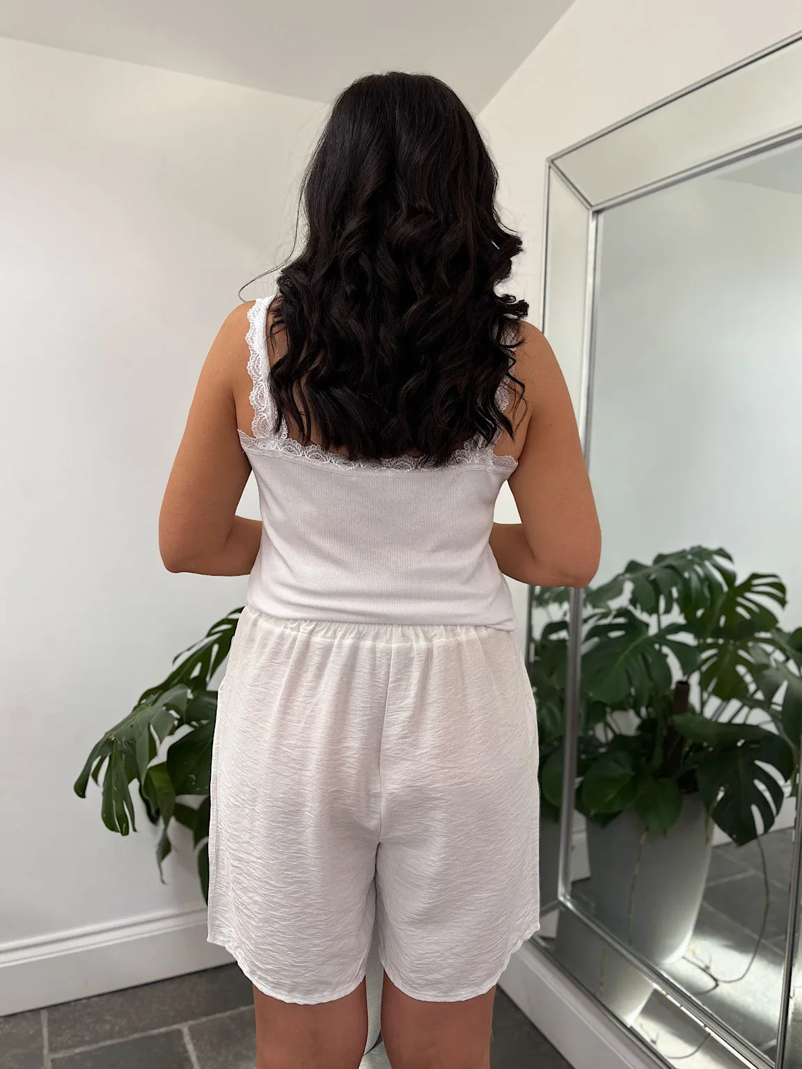 White Essential Loose Fit Shorts