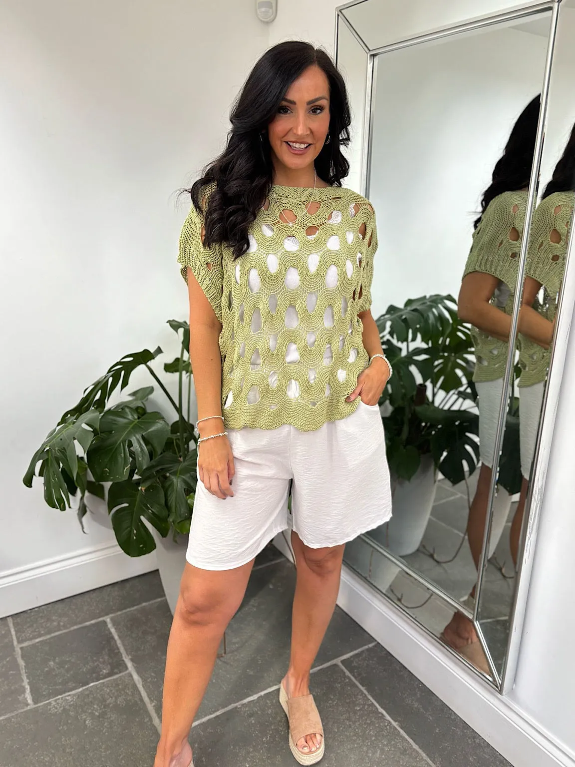 White Essential Loose Fit Shorts