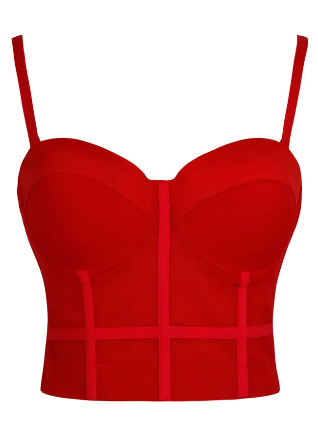 Women Spaghetti Straps Mesh Breathable Push Up Bustier Crop Top Bra