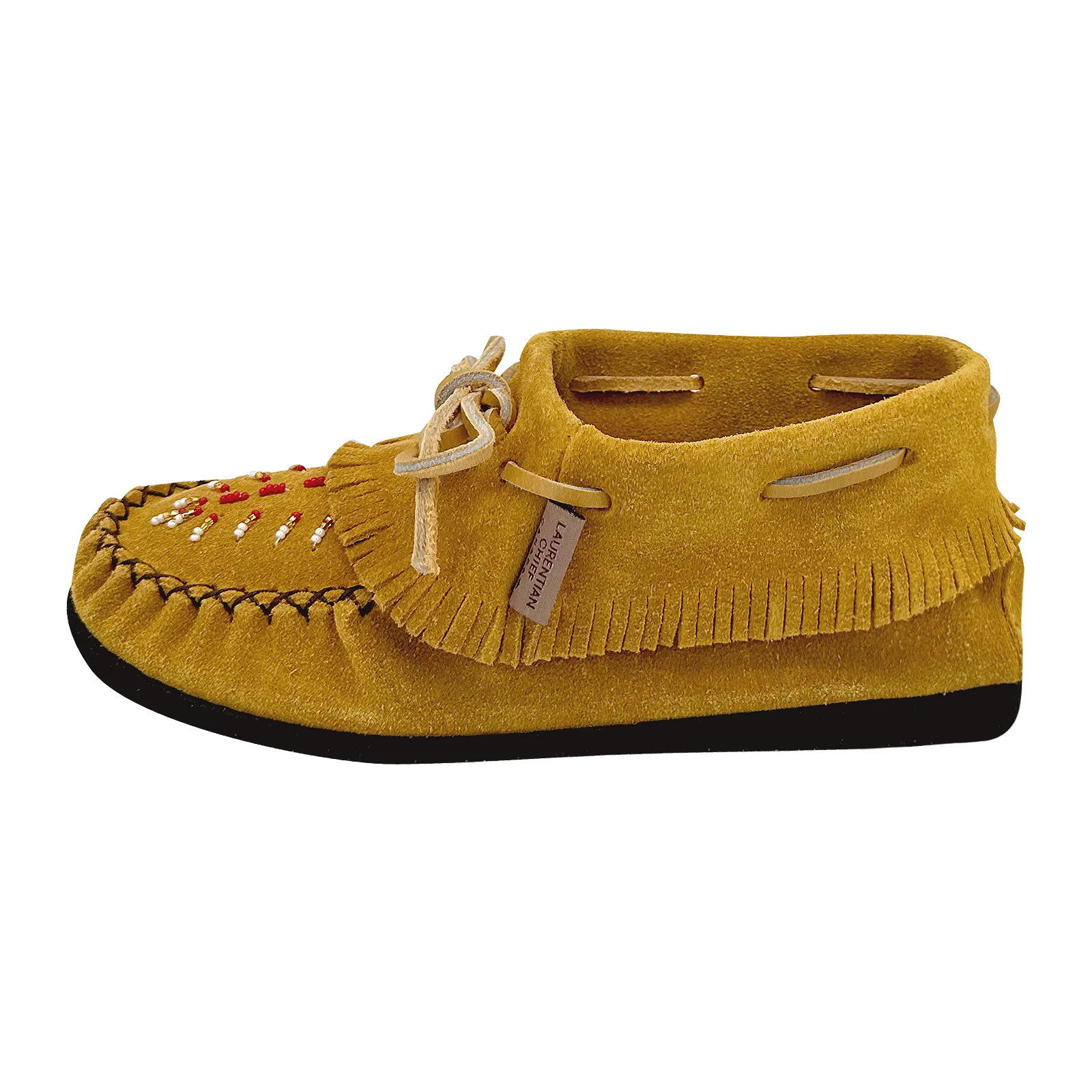 Women's Fringed Beaded Papoose Moccasin Shoes