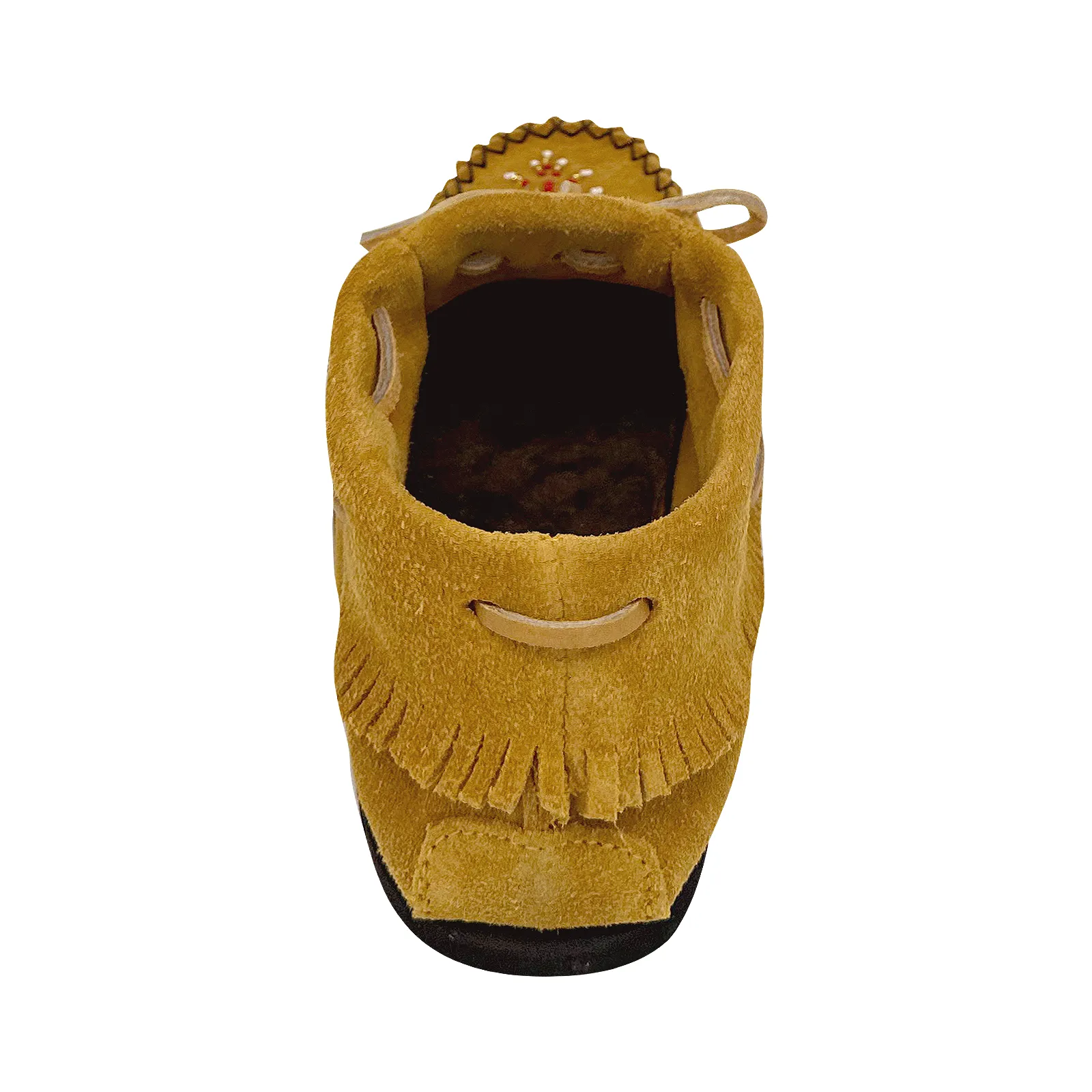 Women's Fringed Beaded Papoose Moccasin Shoes
