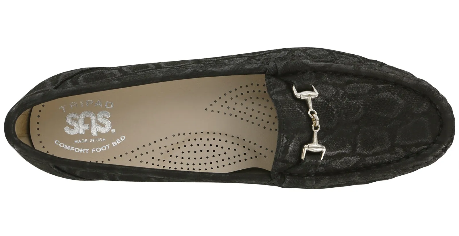 Women's Metro Slip On Loafer in Nero Snake