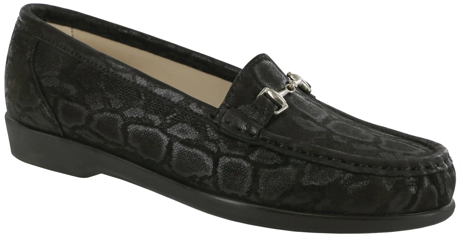 Women's Metro Slip On Loafer in Nero Snake
