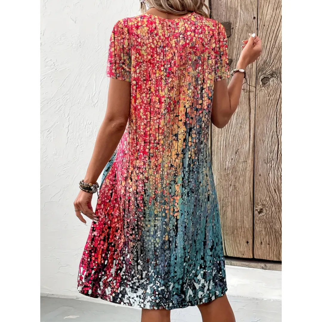 Women's Summer Casual Printed Dress | Midi
